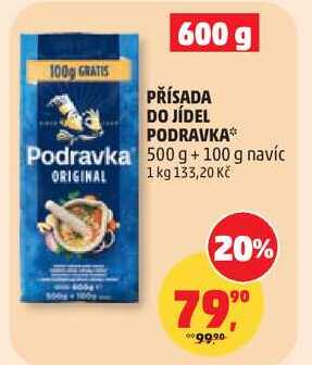 PŘÍSADA DO JÍDEL PODRAVKA, 500 g + 100 g navíc