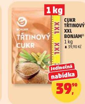 CUKR TŘTINOVÝ XXL BONJAM, 1 kg  