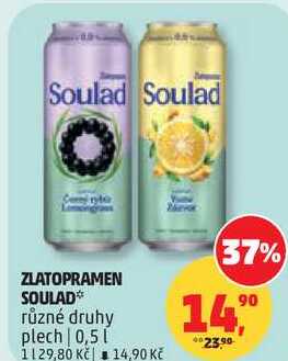 ZLATOPRAMEN SOULAD různé druhy plech, 0,5 l 