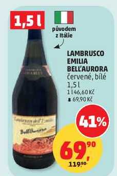LAMBRUSCO EMILIA BELL'AURORA červené, 1,5 l  