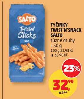TYČINKY TWIST'N'SNACK SALTO různé druhy, 150 g 
