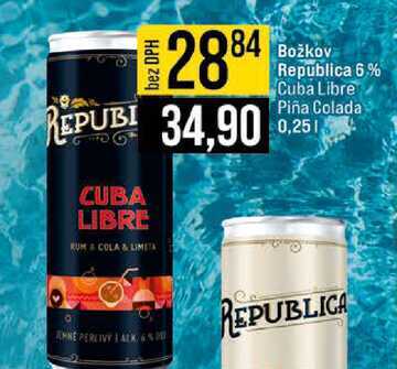 Božkov Republica 6% Cuba Libre Piña Colada 0,25l