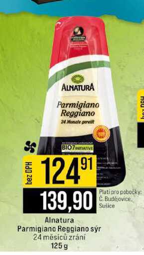 Alnatura Parmigiano Reggiano sýr 24 měsíců zrání 125 g 