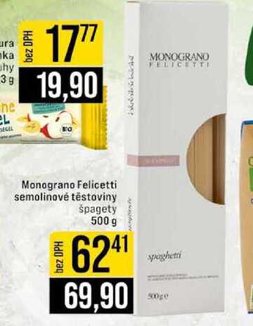 Monograno Felicetti semolinové těstoviny špagety 500 g 