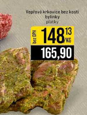 Vepřová krkovice bez kosti bylinky plátky 1kg