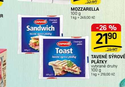 TAVENÉ SÝROVÉ PLÁTKY vybrané druhy 100 g