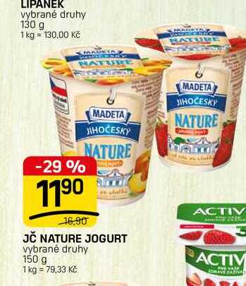 JČ NATURE JOGURT vybrané druhy 150 g 