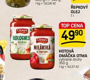 HOTOVÁ OMÁČKA OTMA vybrané druhy 350 g
