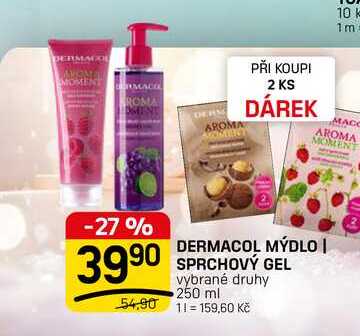 DERMACOL MÝDLO | SPRCHOVÝ GEL vybrané druhy 250 ml 