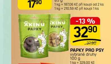 PAPKY PRO PSY vybrané druhy 100 g 