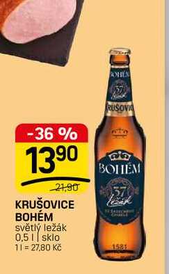 KRUŠOVICE BOHÉM světlý ležák 0,5l