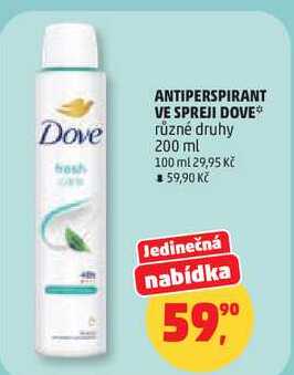 Dove antiperspirant deodorant sprej, 200 ml