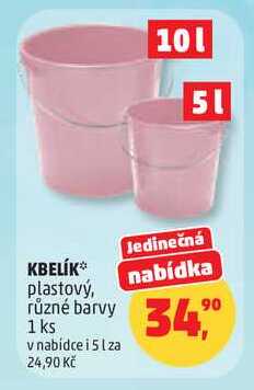 KBELÍK plastový, různé barvy, 1 ks  