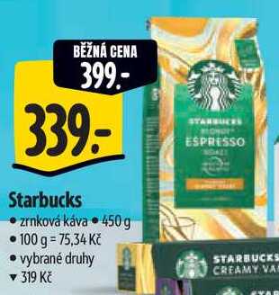 Starbucks zrnková káva, 450 g 