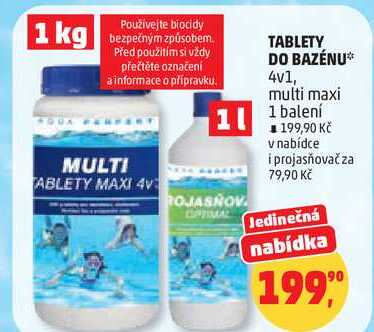 TABLETY DO BAZÉNU 4v1, multi maxi, 1 balení  