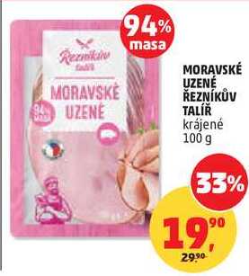 MORAVSKÉ UZENÉ ŘEZNÍKŮV TALÍŘ krájené, 100 g
