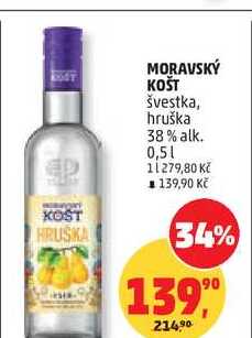 MORAVSKÝ KOŠT hruška 38% alk., 0,5 l