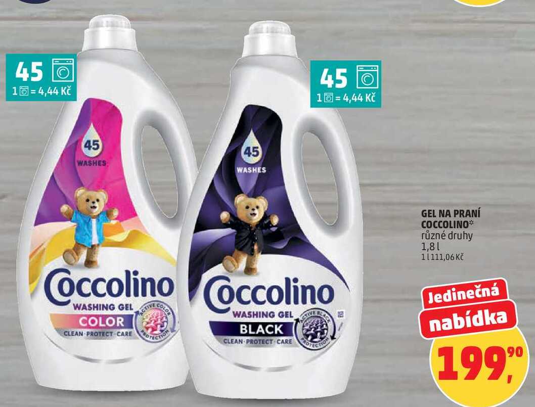 GEL NA PRANÍ COCCOLINO různé druhy, 1,8 l