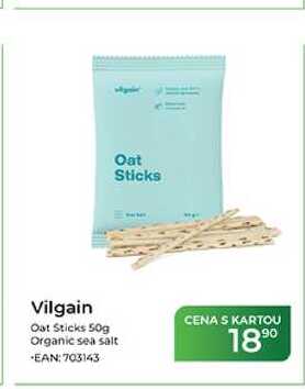 Vilgain Oat Sticks 50g Organic sea salt 
