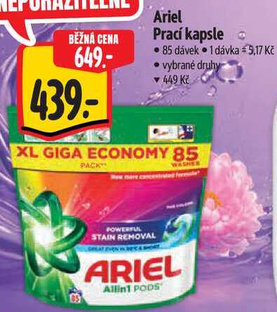 Ariel Prací kapsle, 85 dávek