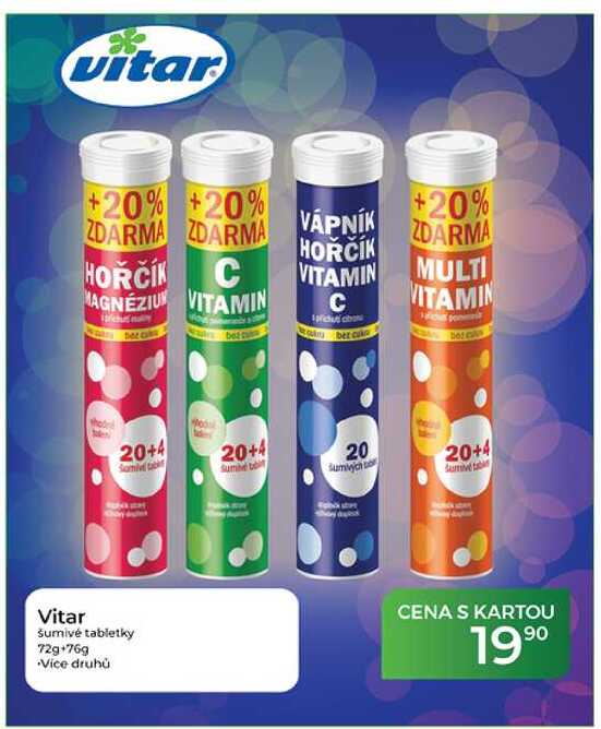 Vitar Šumivé tabletky 72g+76g
