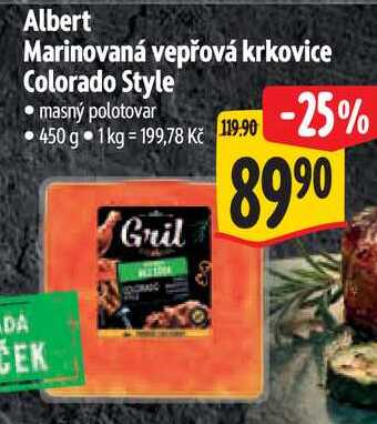 Albert Marinovaná vepřová krkovice Colorado Style, 450 g
