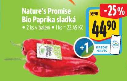 Nature's Promise Bio Paprika sladká, 2 ks