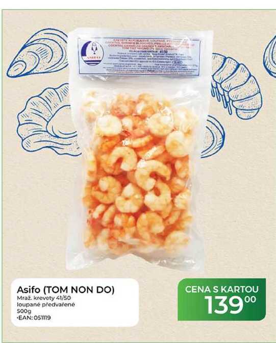 Asifo (TOM NON DO) Mraž. krevety 41/50 loupané předvarené 500g 