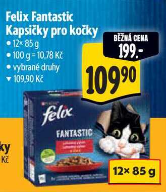 Felix Fantastic Kapsičky pro kočky, 12x 85 g
