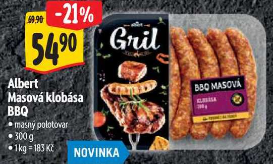 Albert Masová klobása BBQ, 300 g