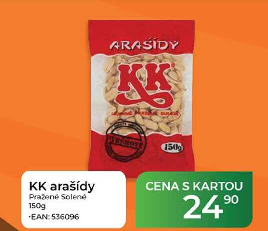 KK arašídy Pražené Solené 150g 