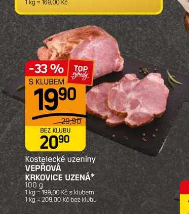 VEPŘOVÁ KRKOVICE UZENÁ⭑ 100 g 