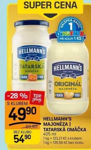 HELLMANN'S MAJONÉZA | TATARSKÁ OMÁČKA 405 ml 