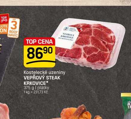 VEPŘOVÝ STEAK KRKOVICE* 375 g | plátky 