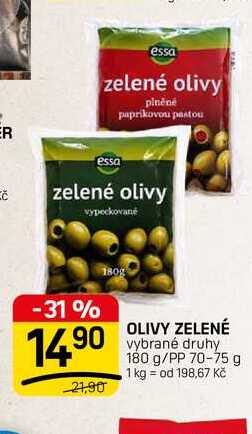 OLIVY ZELENÉ vybrané druhy 180 g/PP 70-75 g