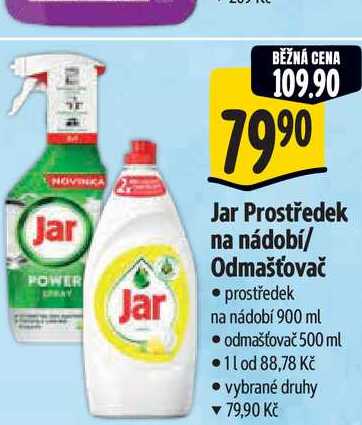  Jar Prostředek na nádobí/ Odmašťovač prostředek na nádobí 900 ml odmašťovač 500 ml  