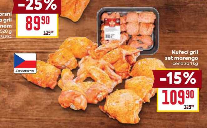 Kuřecí gril set marengo cena za 1kg