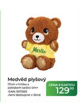 Martin Medvěd plyšový 17cm v tričku s potiskem sedici Om*
