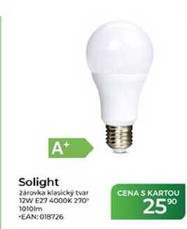 A+ Solight žárovka klasický tvar 12W E27 4000K 270° 1010lm 