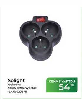 Solight rozbočka 3x10A černá vypinac