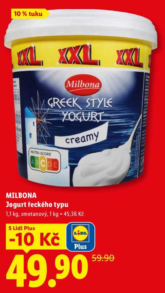 MILBONA Jogurt řeckého typu, 1,1 kg