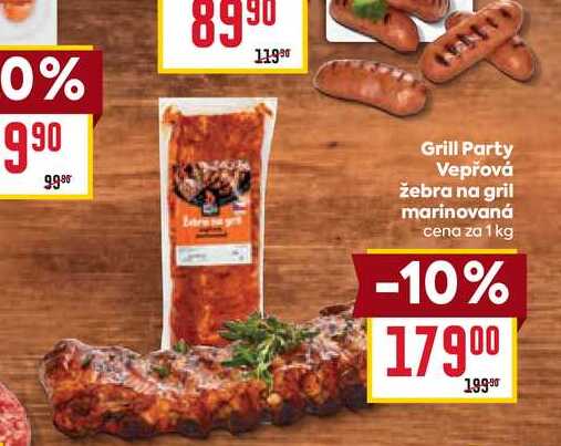 Grill Party Vepřová žebra na gril marinovaná cena za 1 kg