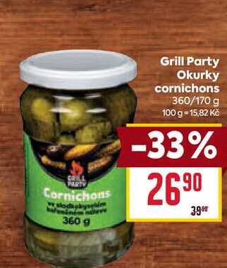 Grill Party Okurky cornichons 360/170 g