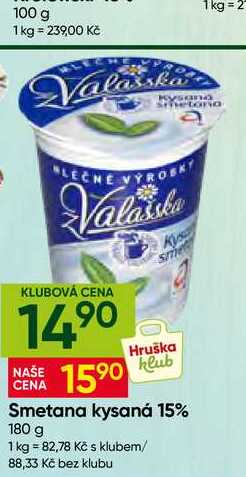 Smetana kysaná z Valašska 15% 180 g