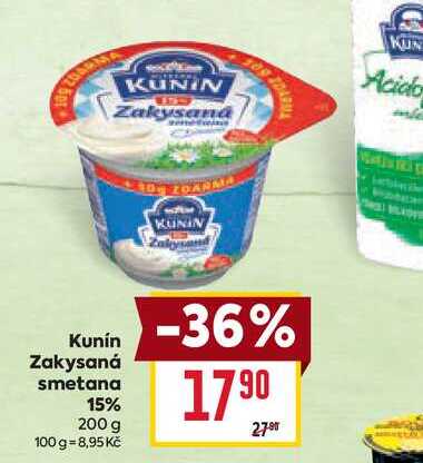 Kunín Zakysaná smetana 15% 200 g