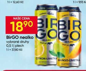 BirGO nealko vybrané druhy 0,5l plech