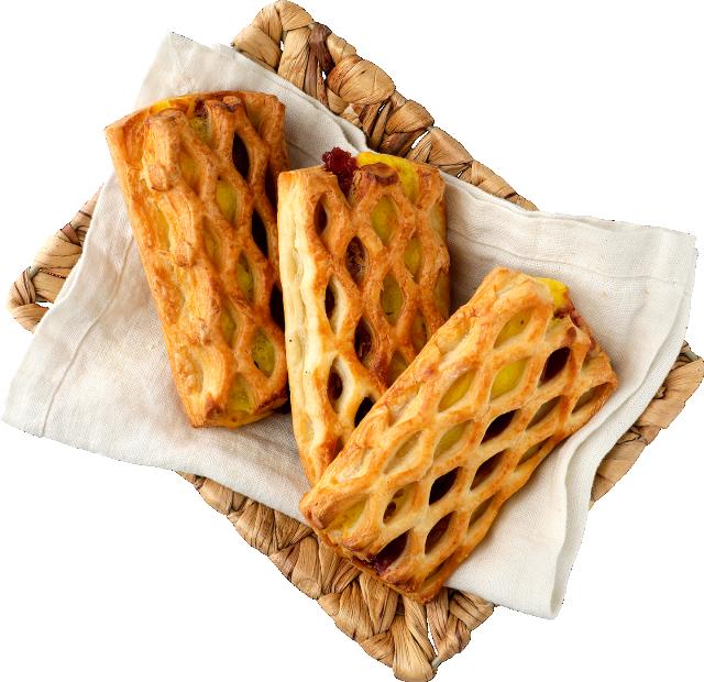 Mřížka pudink a jahody
