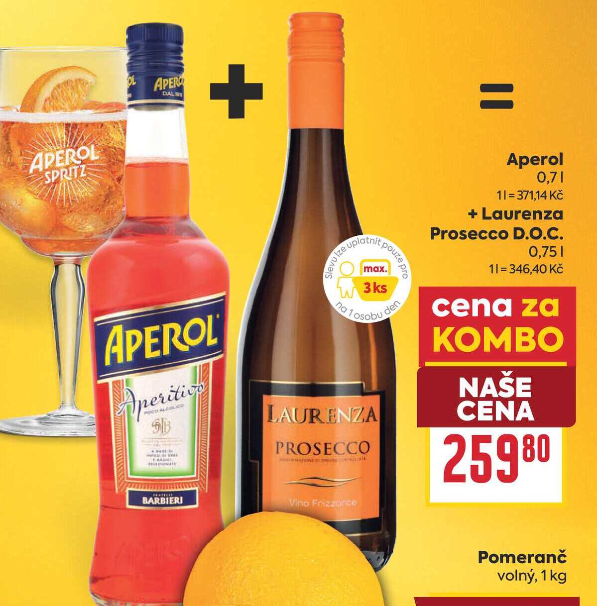 Aperol 0,7l + Laurenza Prosecco D.O.C. 0,75l