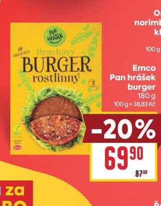 Emco Pan hrášek burger 180 g