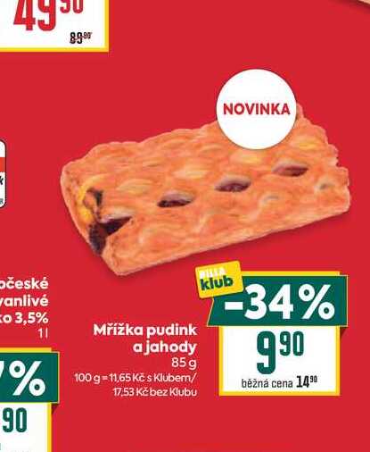 Mřížka pudink a jahody 85 g
